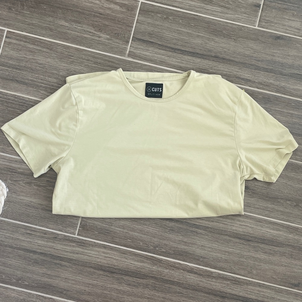Cuts Clothing Short Sleeve Crewneck Tee in Light Cream
